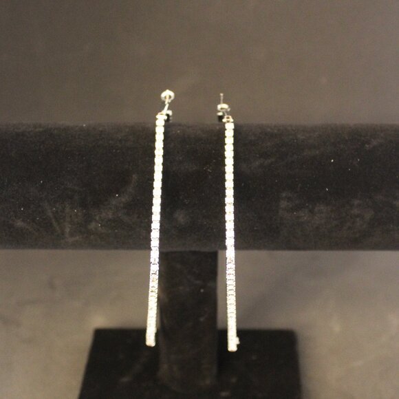 Large Hoop Rhinestone Earrings - Picture 1 of 2